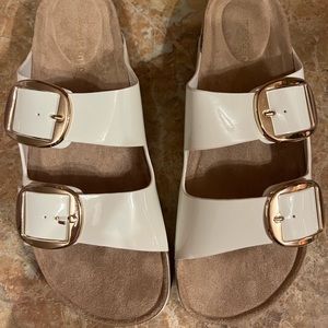 Madden Girl White Patent Leather Sandals